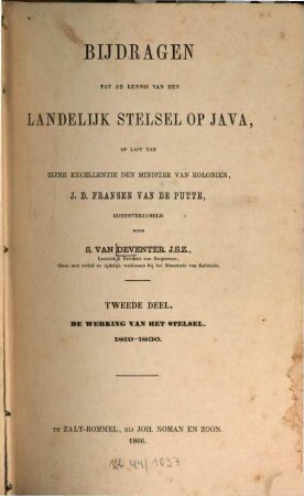 Bijdragen tot de kennis van het landelijk stelsel op Java, 2