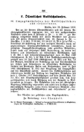 Umzugsmehrkosten der Volksschullehrer und -lehrerinnen : [F. Öffentliches Volksschulwesen]