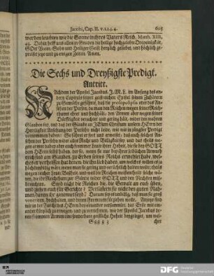 Die Sechs und Dreyßigste Predigt.