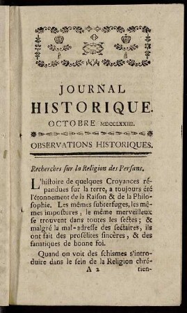 Observations Historiques