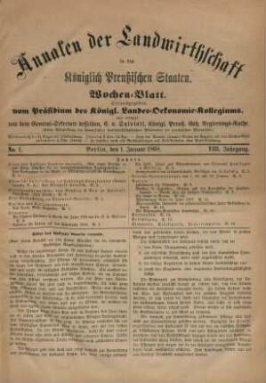 No. 1. Berlin, den 1. Januar 1868. VIII. Jahrgang.