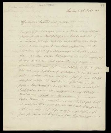 Brief von Adolf Friedrich Hesse an Louis Spohr
