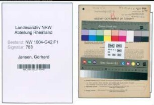 Entnazifizierung Gerhard Jansen , geb. 28.12.1895 (Kranmaschinist)