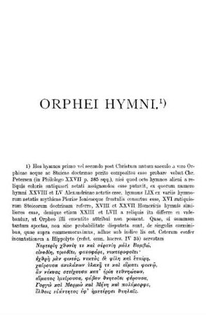 Orphei Hymni.