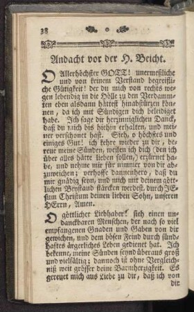 Andacht vor der H. Beicht