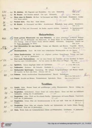 Holzarbeiten (Nr. 245-252b)