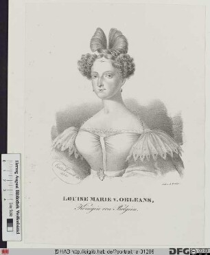 Bildnis Louise (Marie Thérèse Caroline Isabelle), Königin der Belgier, geb. princesse d'Orléans