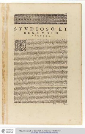 Studioso et Bene Volo Lectori