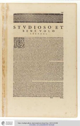 Studioso et Bene Volo Lectori