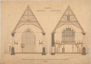 Dolmetsch, Heinrich; Beuren; Ev. Pfarrkirche, Restaurierung - Chor u. Turm (Querschnitte)