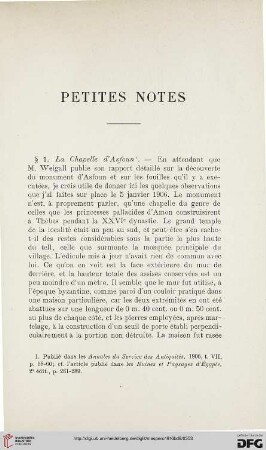 Petites notes