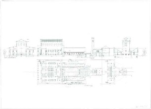 Döllgast, Hans; München; Basilika St. Bonifaz, Umplanung - Grundriss; Schnitte