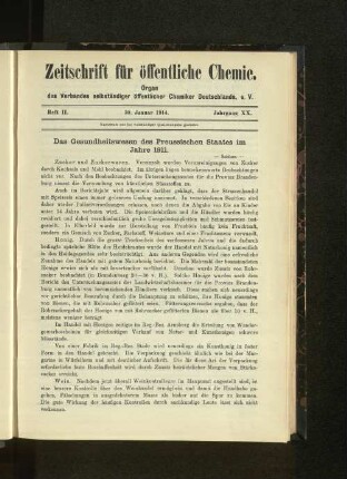 Heft II. 30. Januar 1914. Jahrgang XX.