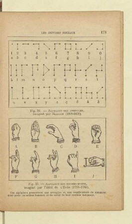 Alphabet des sourds-muets, imaginé par l'abbé de l'Épée (1712 - 1789)