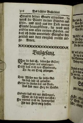 Bußgesang. - Schlußlitaney zum bittern Leiden und Sterben Christi. - Schlußgebeth zu dem gekreuzigten Erlöser.