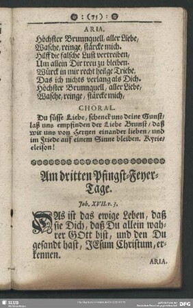 Am dritten Pfingst-Feyer-Tage