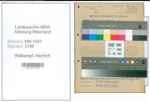 Entnazifizierung Heinrich Wittkampf , geb. 10.03.1879 ()