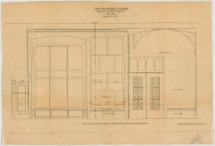 Thiersch, Friedrich von; München; Haus für Handel und Gewerbe - Vestibül mit Haupttreppe (Schnitt)