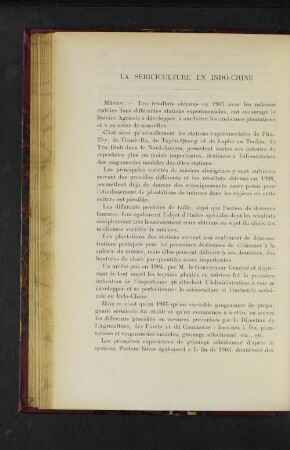 La Sèriciculture En Indo-Chine.