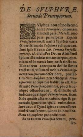 Tractatus de sulphure, altero naturae principio