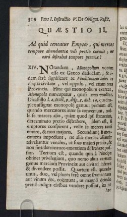 316-323, Quaestio II. Ad quid teneatur Emptor, qui merces tempore abundantiae vili pretio coemit...