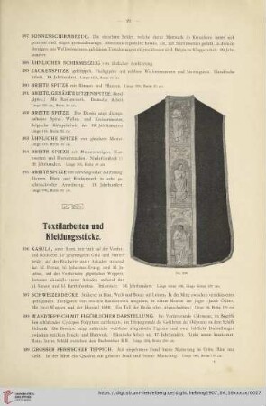 Textilarbeiten und Kleidungsstücke (Nr. 396-430)