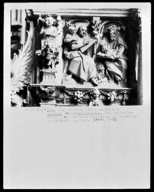 Die Evangelisten Matthäus und Markus; Epitaph für Dechant Caspar von Kannenberg (+ 1605)