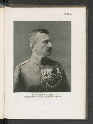 Tafel V. Oberleutnant Reitzenstein. Kompagnieführer im bayer. 6. Infanterie-Regiment.