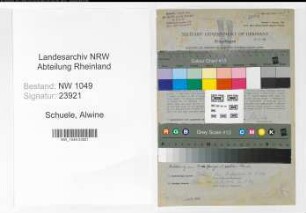 Entnazifizierung Alwine Schuele , geb. 08.02.1896 (Kontoristin)