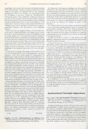 140-142 [Rezension] Jones, Hugh O., Die Logik theologischer Perspektiven: eine sprachanalytische Untersuchung