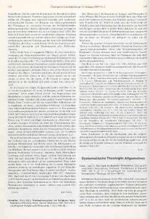 140-142 [Rezension] Jones, Hugh O., Die Logik theologischer Perspektiven: eine sprachanalytische Untersuchung