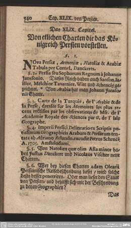 Das XLIX. Capitel. Von etlichen Charten die das Königreich Persien vorstellen