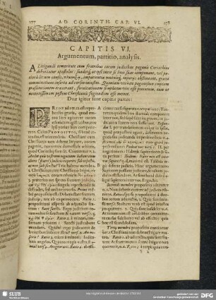 Capitis VI. Argumentum, partitio, analysis