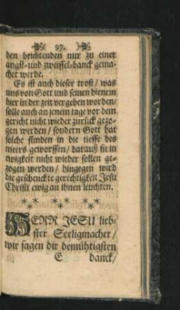 Herr Jesu liebster Seeligmacher/ wir sagen dir demühtigsten Danck ...