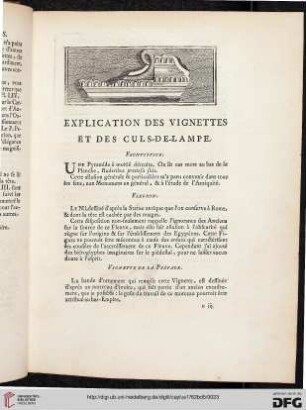 Explication des vignettes et des culs-de-lampe