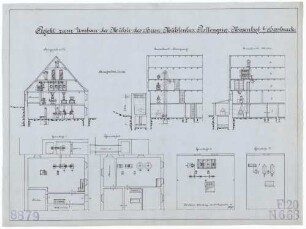 Technische Zeichnung : Projekt zum Umbau der Mühle des Herrn Mühlenbesitzer Prottengeier, Mosenhof bei Hersbruck