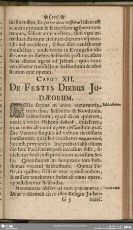 Caput XII. De Festis Diebus Judaeorum