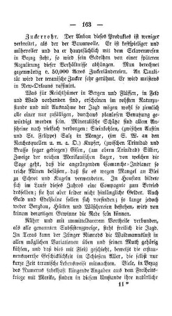 Produkte, der Konsumtion, des Handels, Mineralien, Jagd.