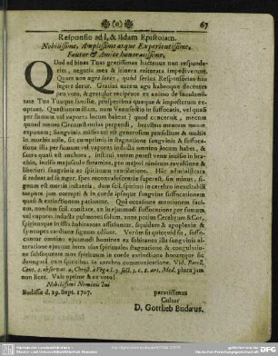 Responsio ad I, & IIdam Epistolam