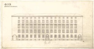 Billing, Hermann; Karlsruhe, (Baden-Württemberg) Ettlinger Tor; Ettlinger Tor, Bebauung Reichspostdirektion - Ansicht