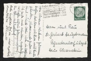 Brief von Bernhard Ercklentz, Angela Ercklentz und Unbekannt an Gerhart Hauptmann und Margarete Hauptmann