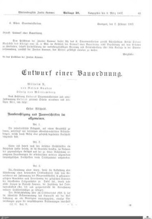Entwurf einer Bauordnung