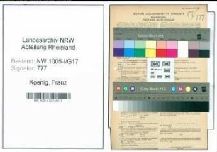 Entnazifizierung Franz Koenig , geb. 07.05.1904 (Konditor)