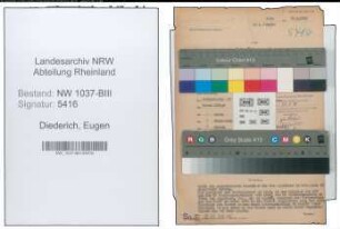 Entnazifizierung Eugen Diederich , geb. 01.10.1895 (Regierungsrat)