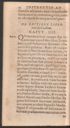 De Lectione Librorum spiritualium. Caput IIII.