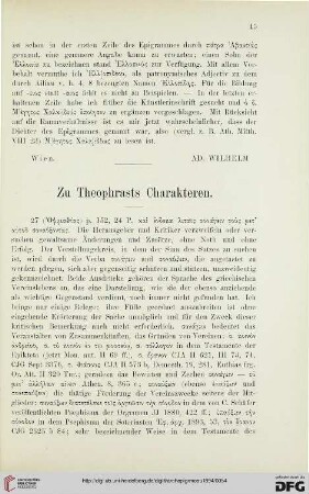17: Zu Theophrasts Charakteren