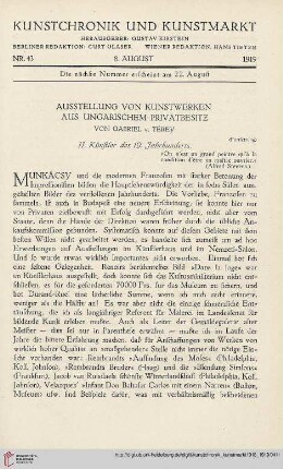 Neue Folge 30 = Jahrgang 54: Ausstellung von Kunstwerken aus ungarischem Privatbesitz