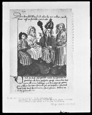 Jacobus Palladini de Anacharano, Prozeß des Teufels Belial mit Christus — Aristoteles redet vor Kaiser Octavianus