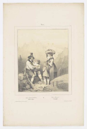 Le chasseur (Vallée de Ziller), Blatt 3 der Folge "Souvenirs du Tyrol, du Vorarlberg et de la haute Bavière"