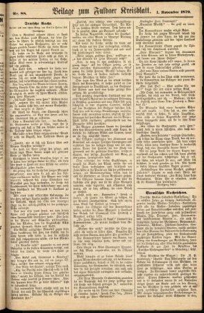 Zweite Ausgabe vom Samstag, den 01. November 1879.